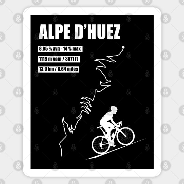 Alpe d'Huez Climb - Tour de France Sticker by StreeTee